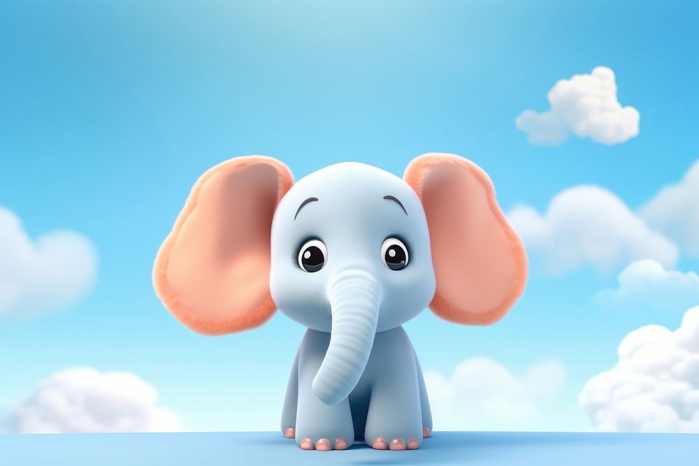 Cute baby elephant background wildlife cartoon animal.