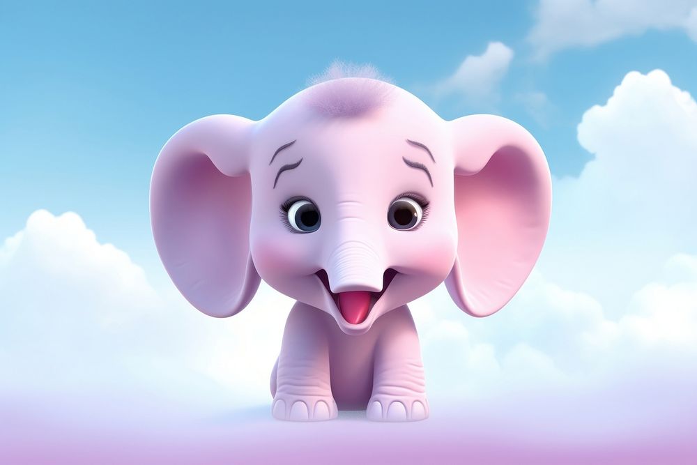 Cute baby elephant background cartoon mammal animal.