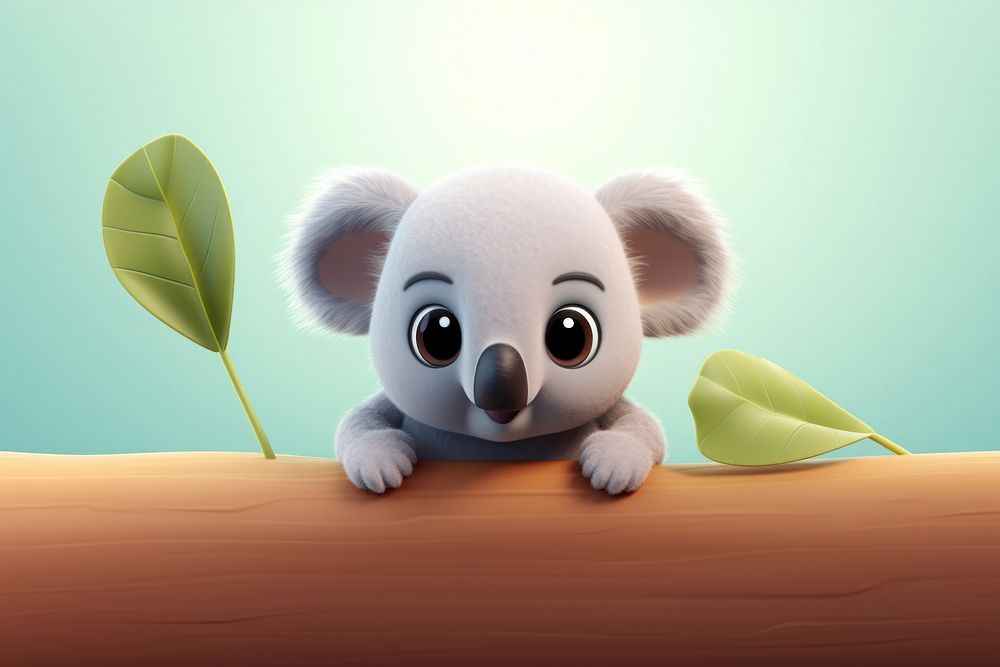 Cute baby koala bear background cartoon animal mammal.