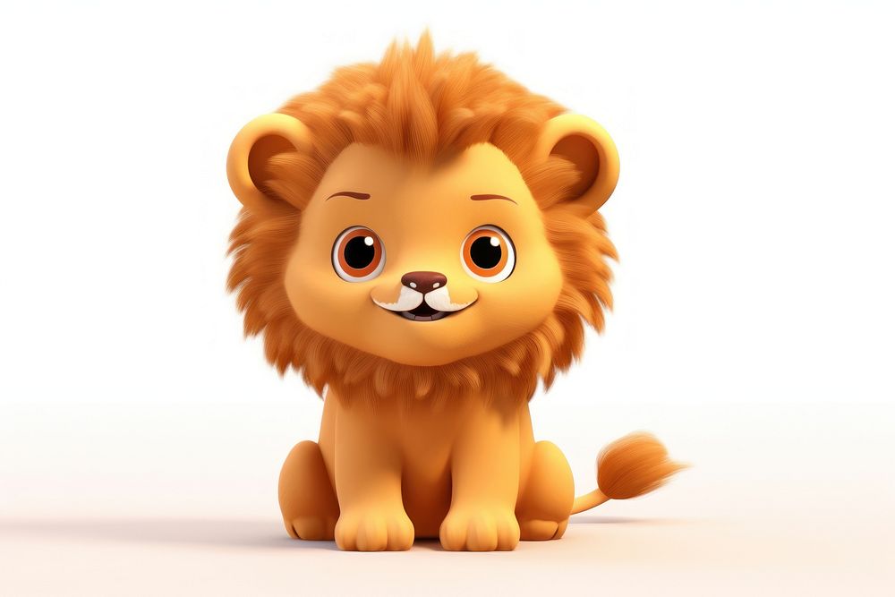 Cute baby lion background cartoon mammal animal.