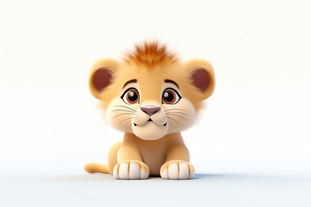 Cute baby lion background cartoon mammal animal.