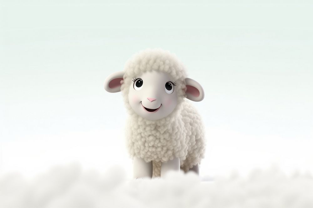 Cute baby sheep background livestock cartoon animal.