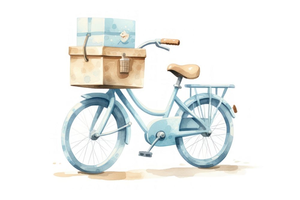 Cute bicycle delivery box tricycle vehicle wheel.
