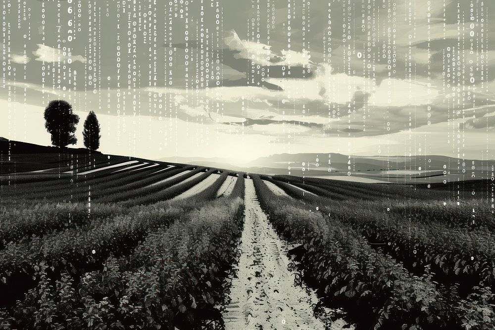 Ascii smart farming Landscape landscape agriculture technology.