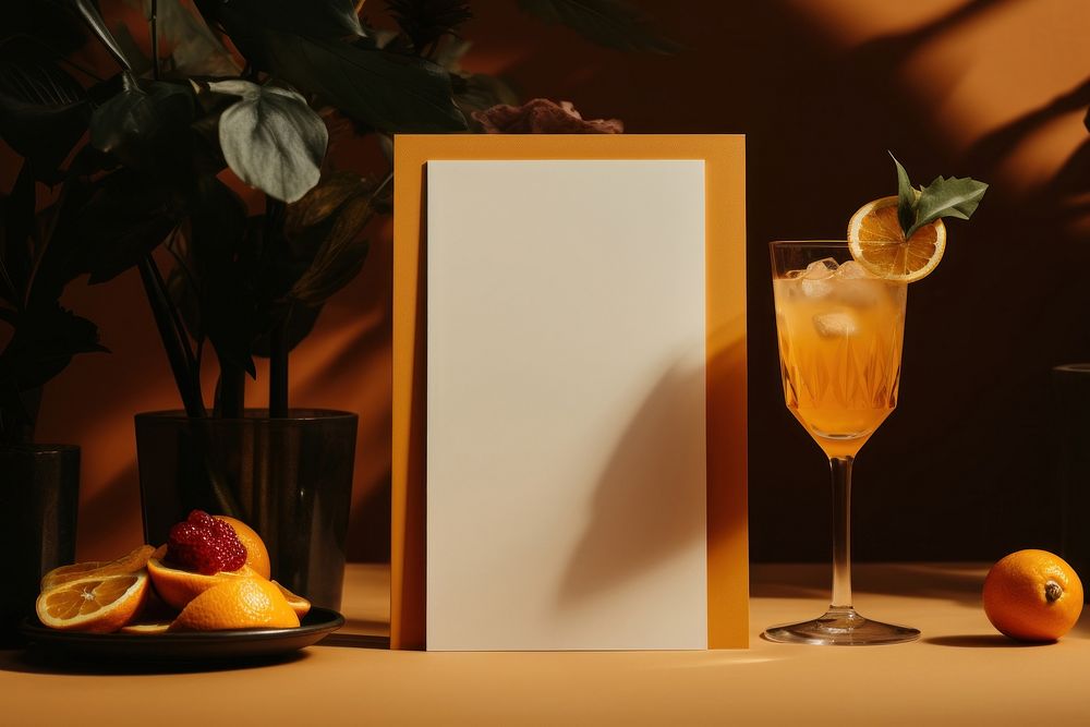 Menu grapefruit cocktail drink.