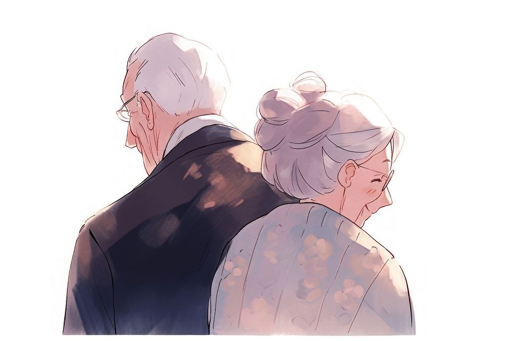 Senior couple drawing sketch adult.