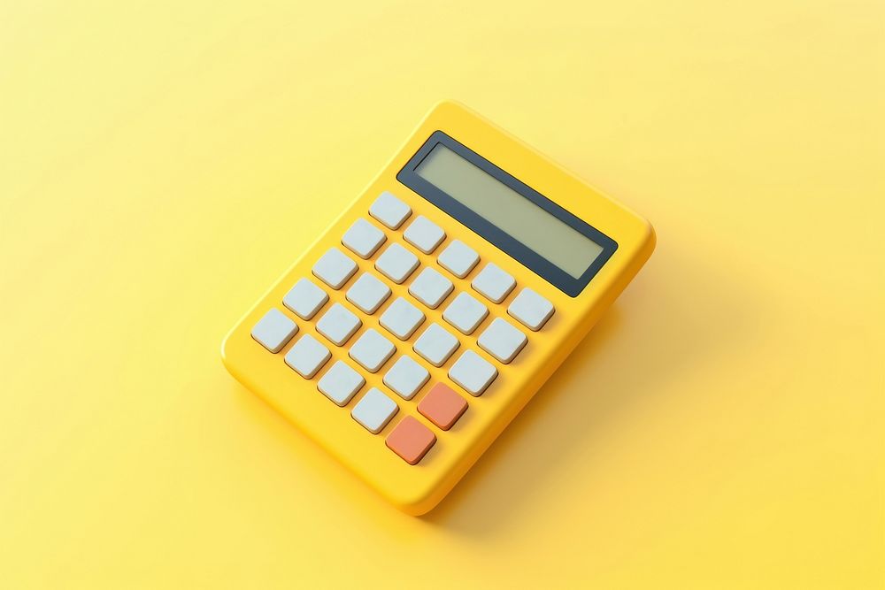 Calculator yellow mathematics electronics.
