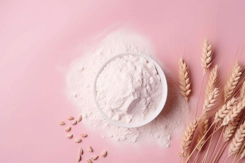 Flour powder food pink.