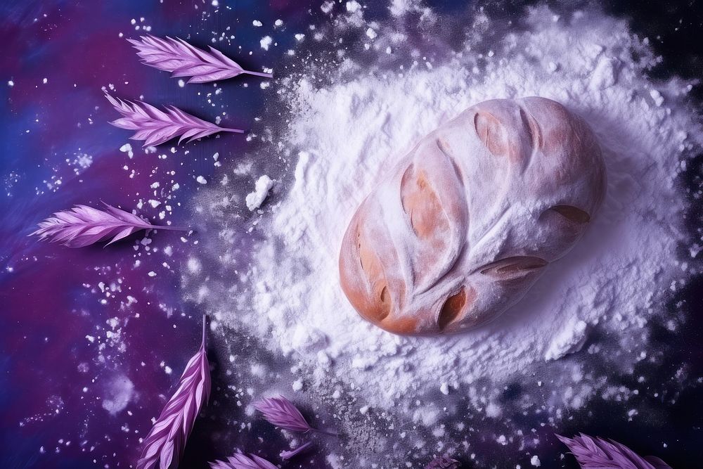 Flour purple powder food.