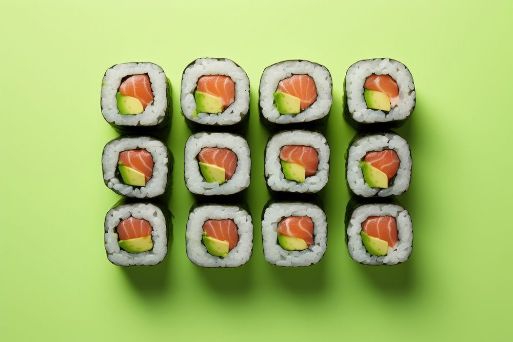 Sushi green food rice.