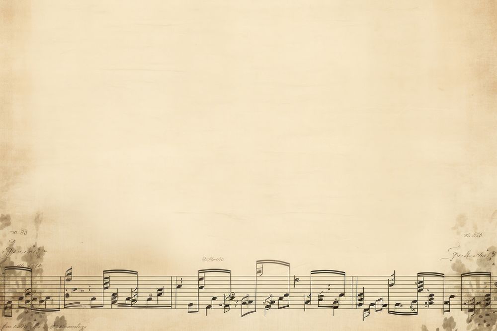 Vintage music note paper backgrounds handwriting copy space.