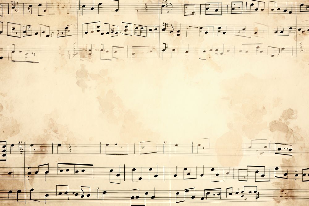 Vintage music note paper backgrounds handwriting weathered.