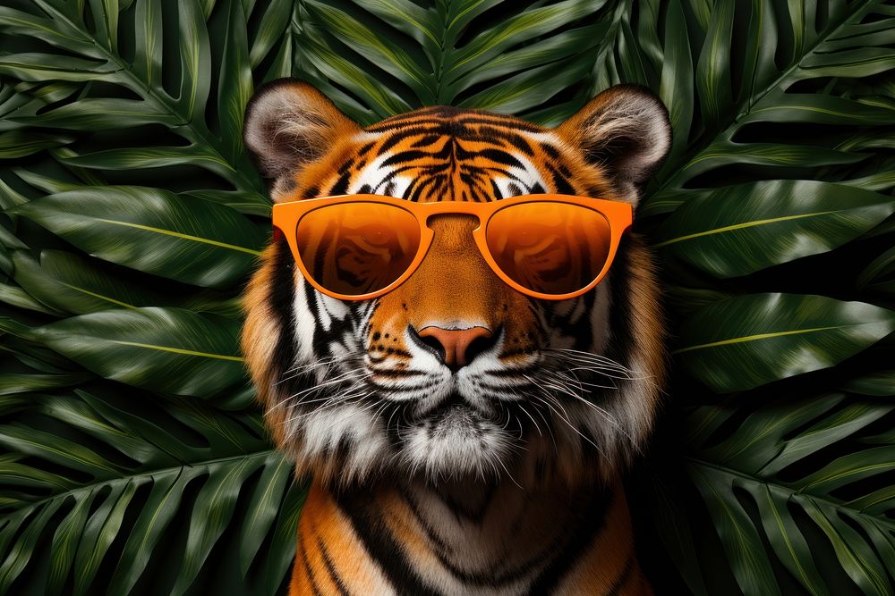 Tiger sunglasses wildlife animal mammal. | Free Photo - rawpixel