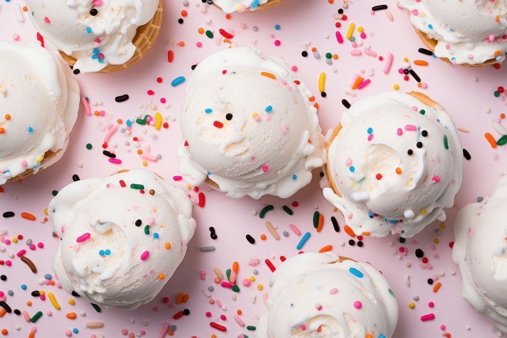 White ice cream texture sprinkles backgrounds dessert.