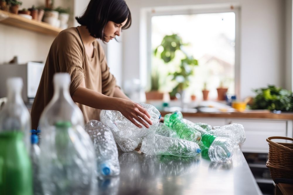 Recycle plastic kitchen bottle.