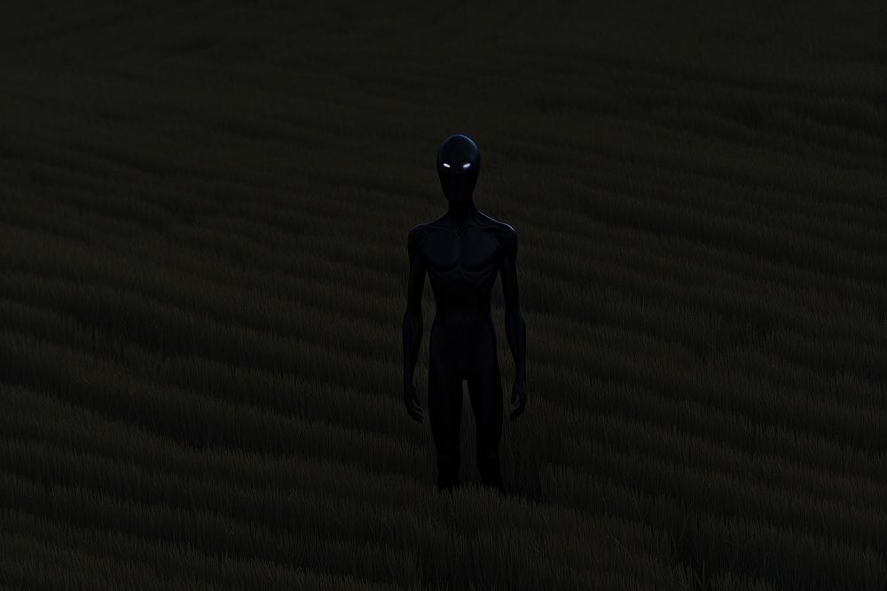 Photo of alien landscape field black.