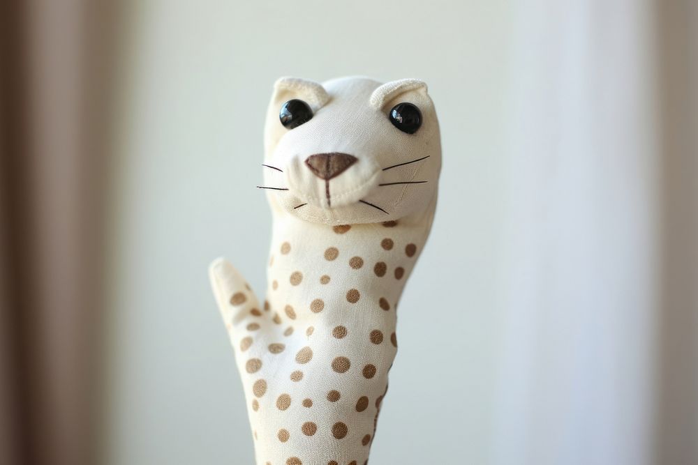 Animal fabric fingers puppet made kid wildlife cheetah mammal.