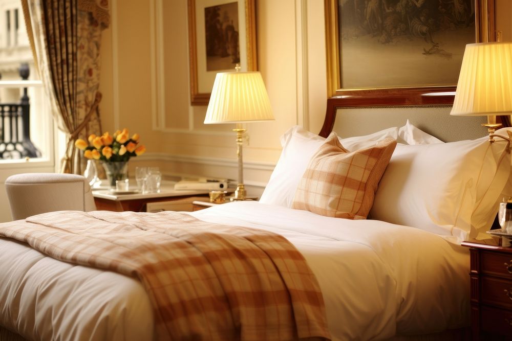 Hotel bedroom furniture pillow.