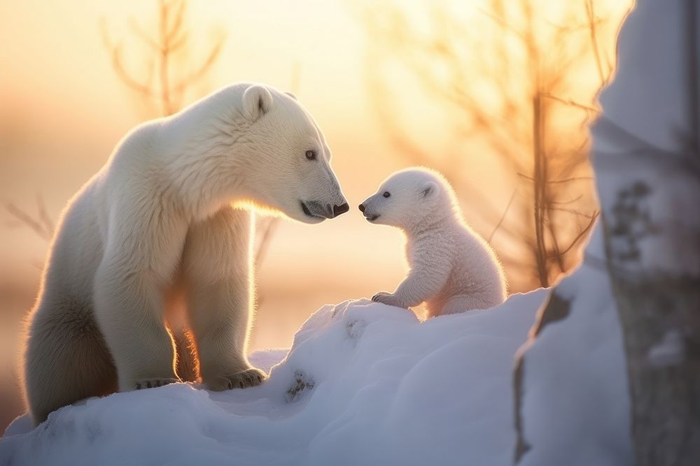 Cute baby polar wildlife animal mammal.