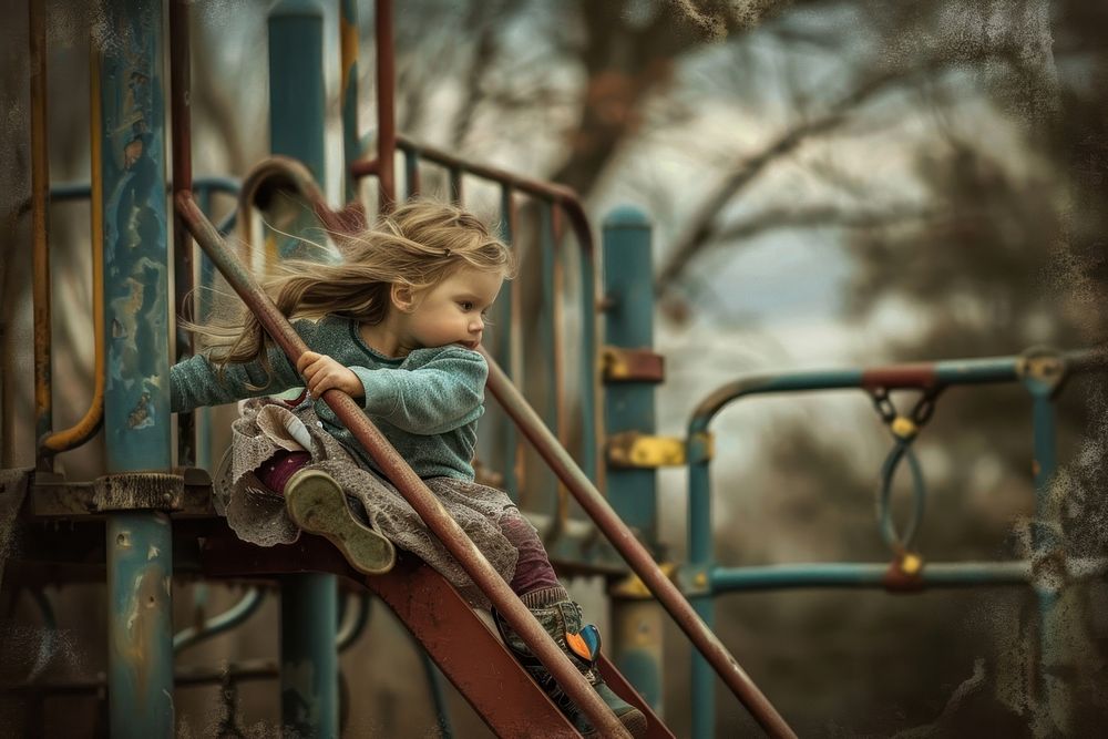 Girl playground outdoors child.