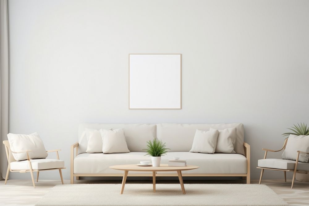 Living room interior mock up architecture backgrounds furniture.