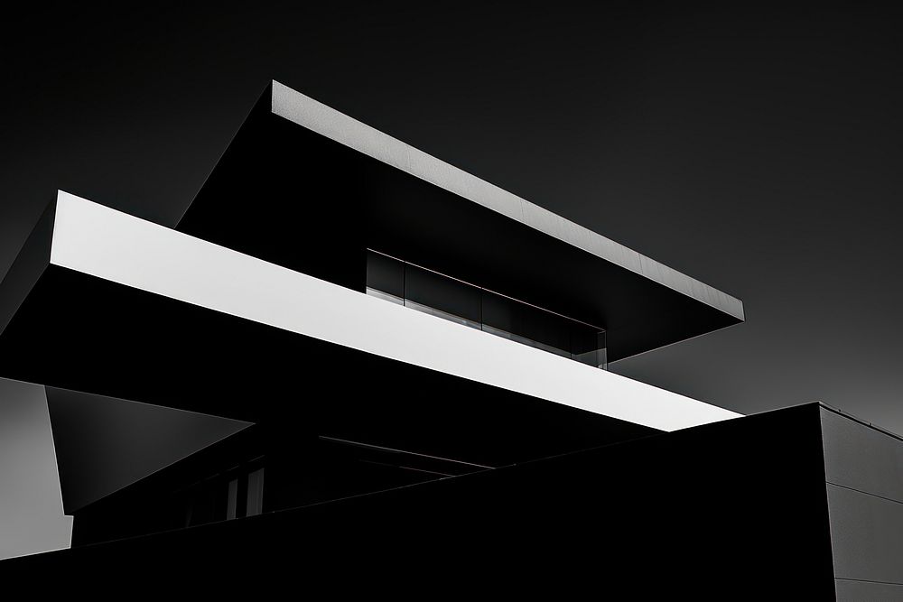 Photo of modern architecture building house black.