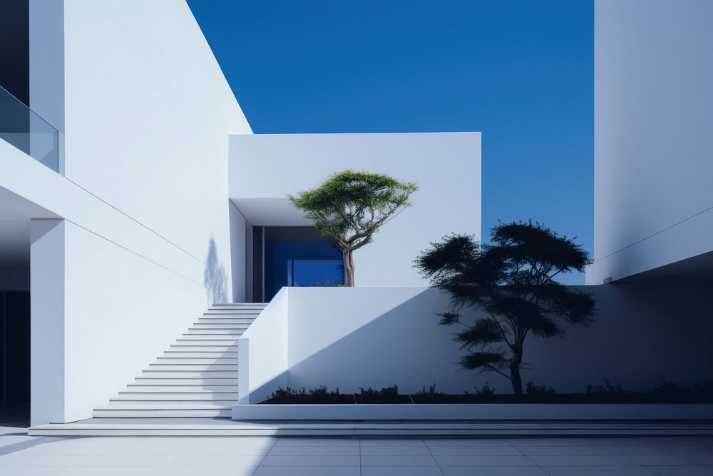 Photo of modern architecture staircase building house.