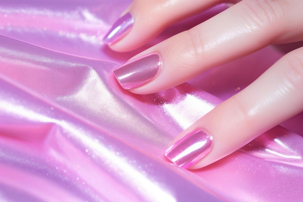 Pink holographic color nail backgrounds cosmetics fingernail.