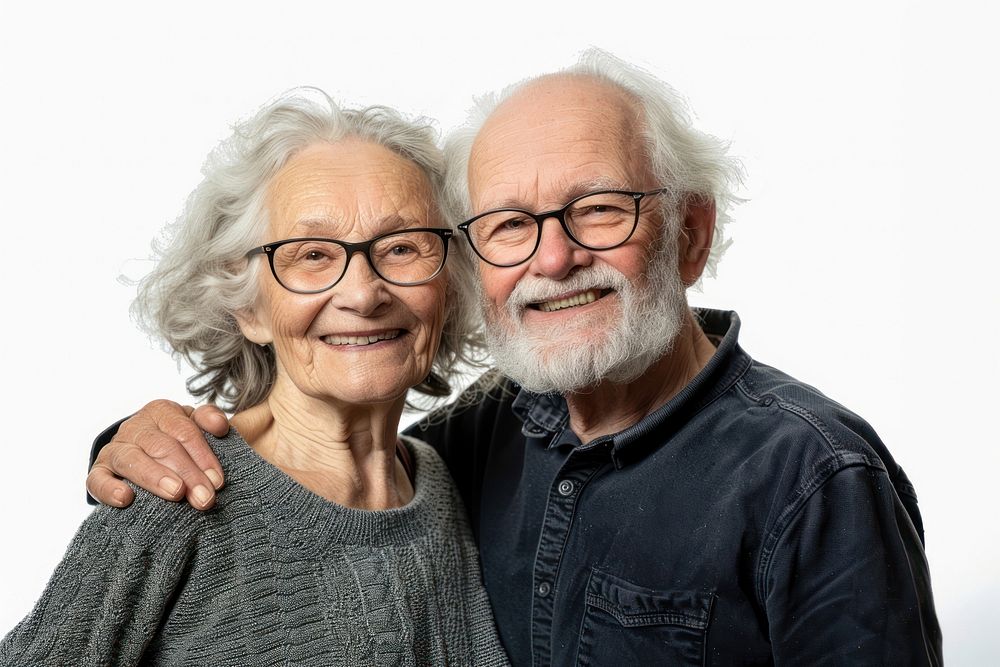 Senior couple portrait glasses adult.