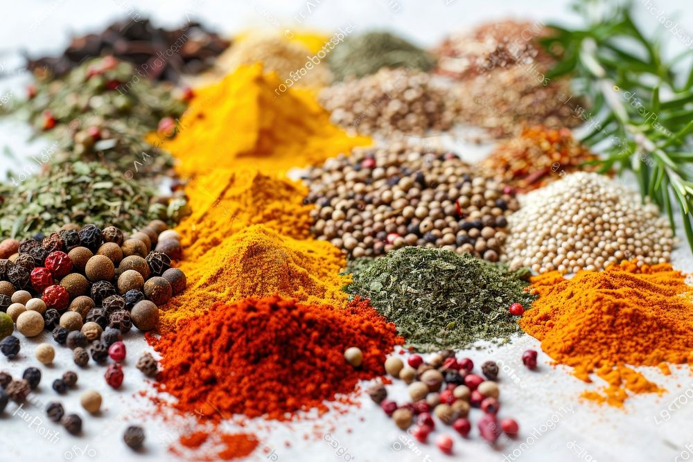 Spices food arrangement ingredient.