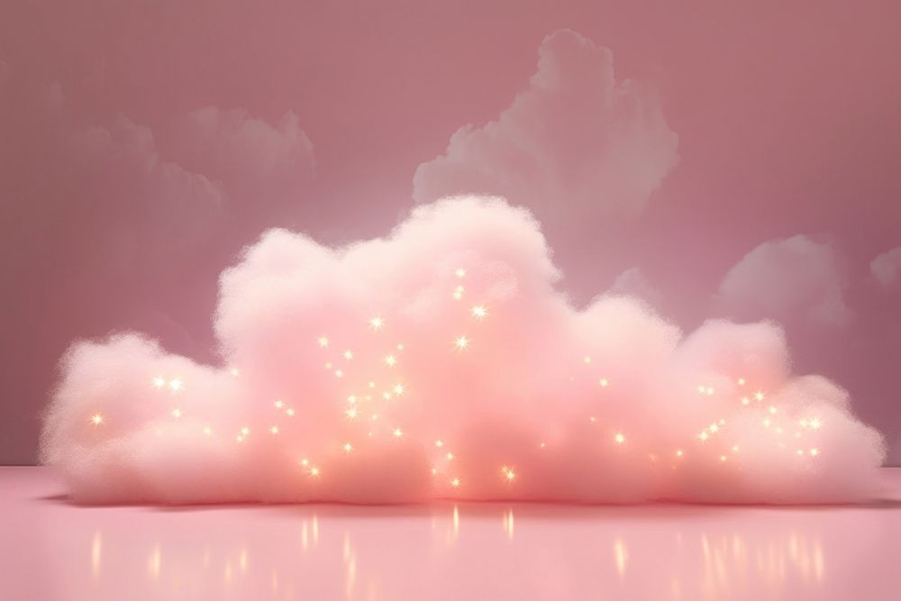 Star balloon illuminated border nature cloud pink.