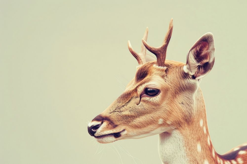 Deer side portrait profile wildlife animal mammal.