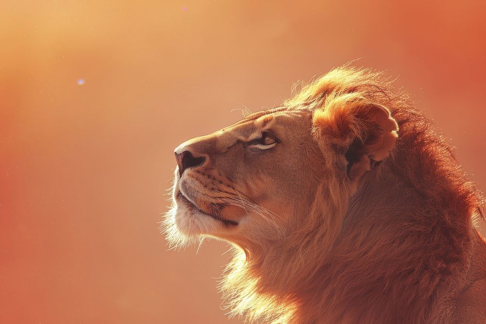 Lion side portrait profile wildlife mammal animal.