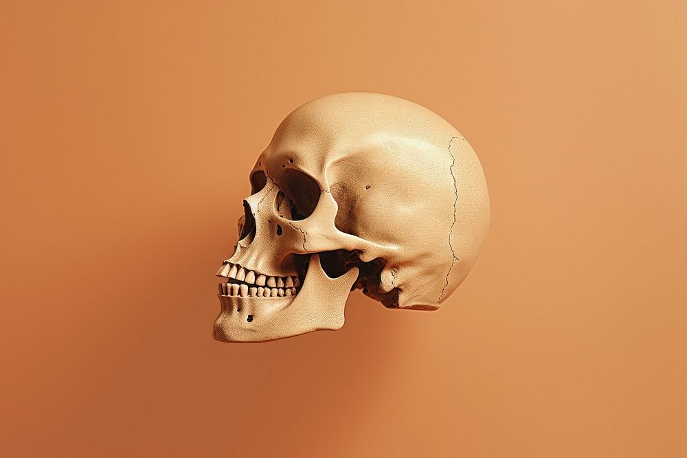 Skull side portrait profile anthropology spooky person.