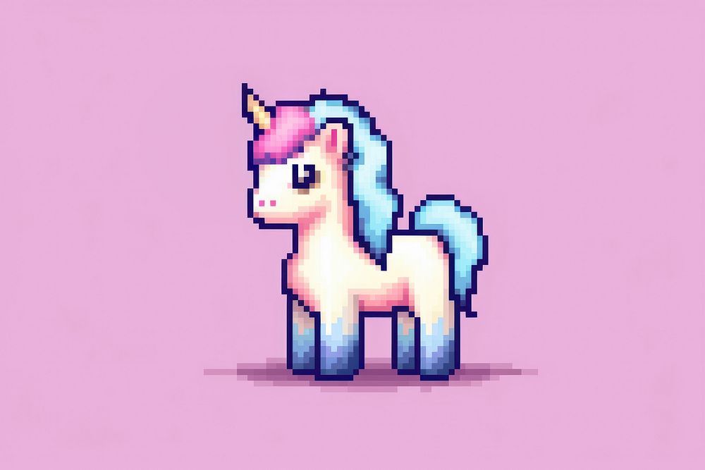 Unicorn pixel art representation creativity.