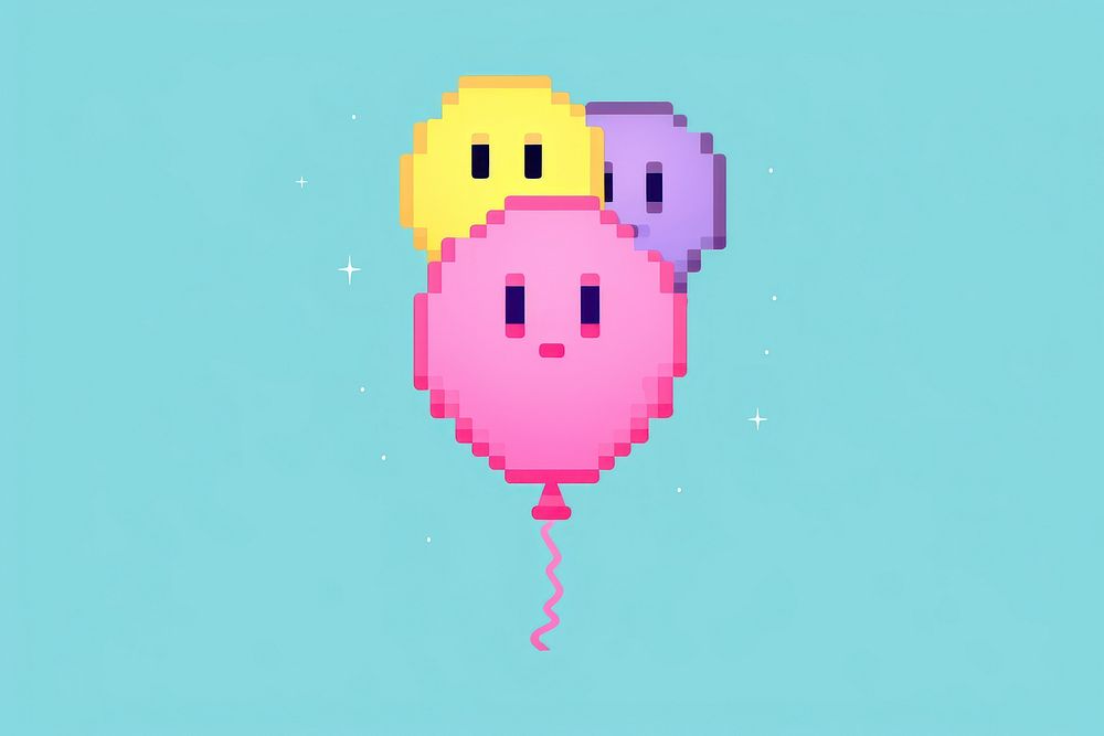 Balloon pixel graphics toy art.