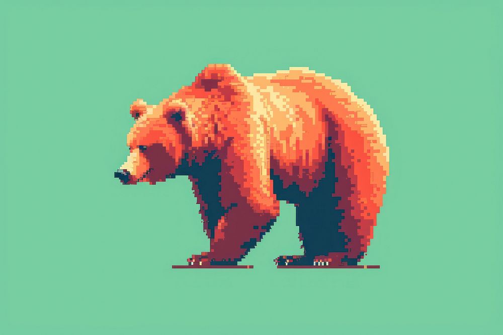Bear pixel wildlife mammal animal.