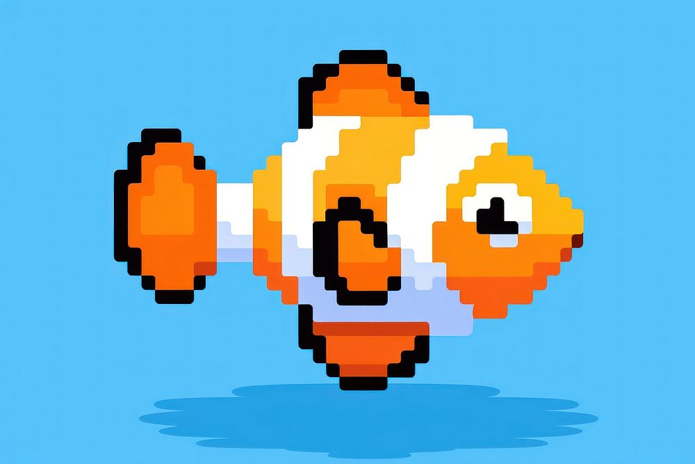 Clown fish pixel pomacentridae ammunition pixelated.