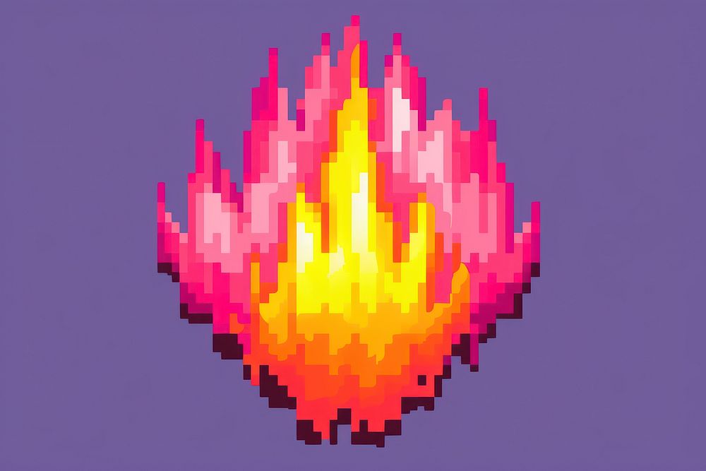 Fire pixel pattern purple art.