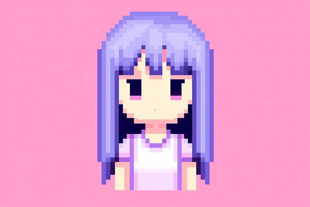 Girl student pixel purple technology pixelated.
