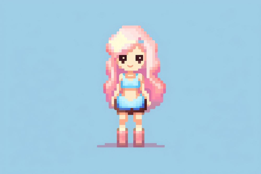 Lady pixel creativity hairstyle pixelated.