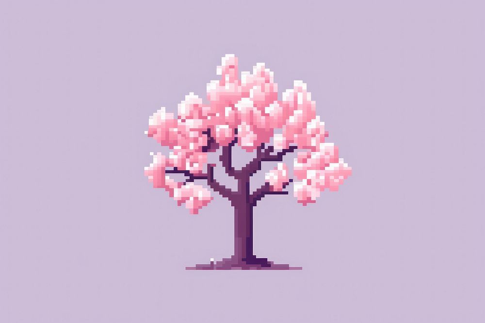 Sakura tree pixel outdoors blossom nature.