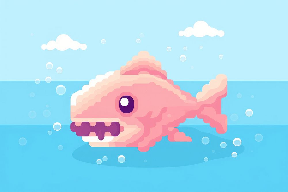 Sea pixel swimming animal fish.