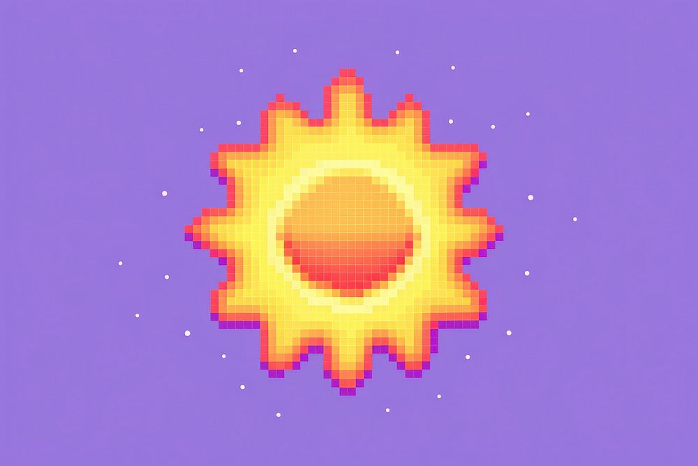 Sun pixel pattern shape sky.