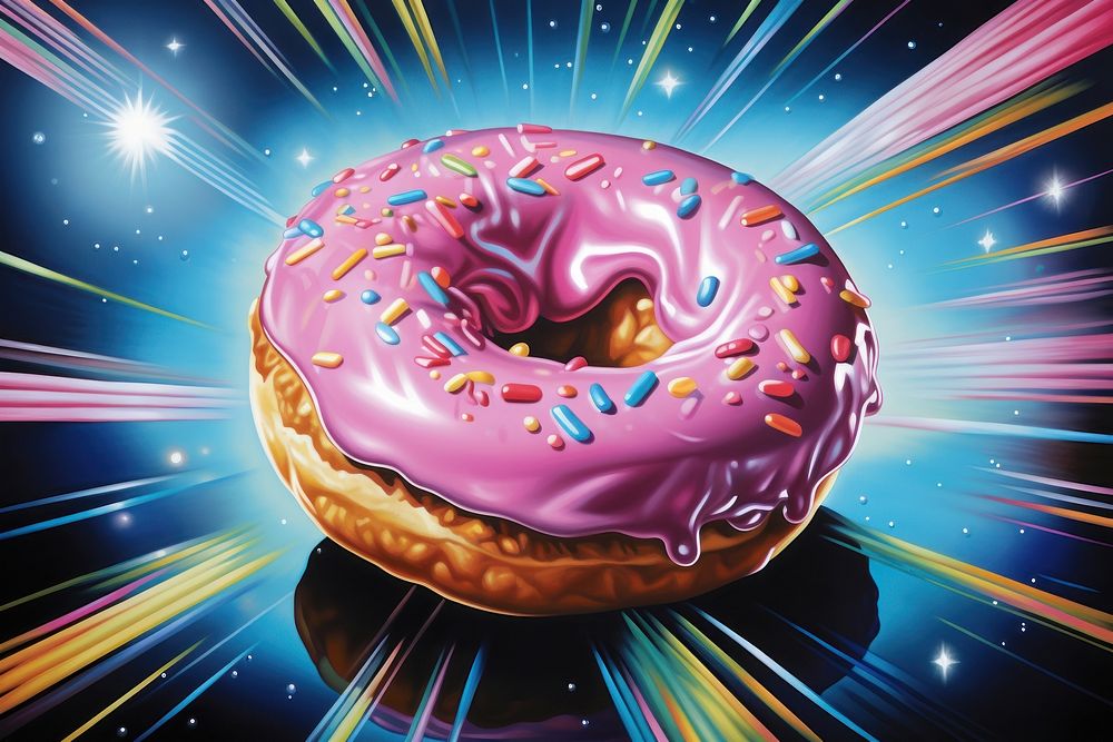 Airbrush art of a donut dessert food cake.