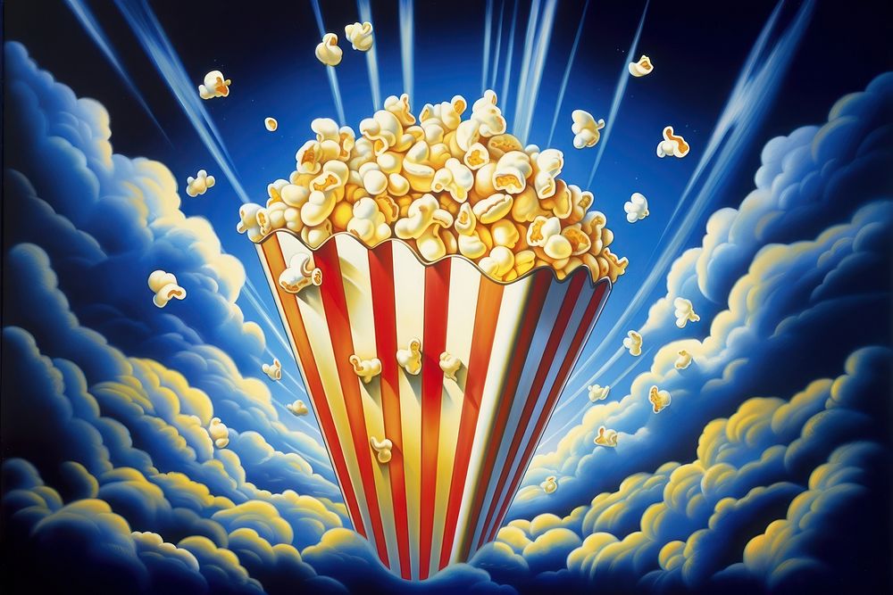 Airbrush art of a pop corn popcorn dessert wedding.