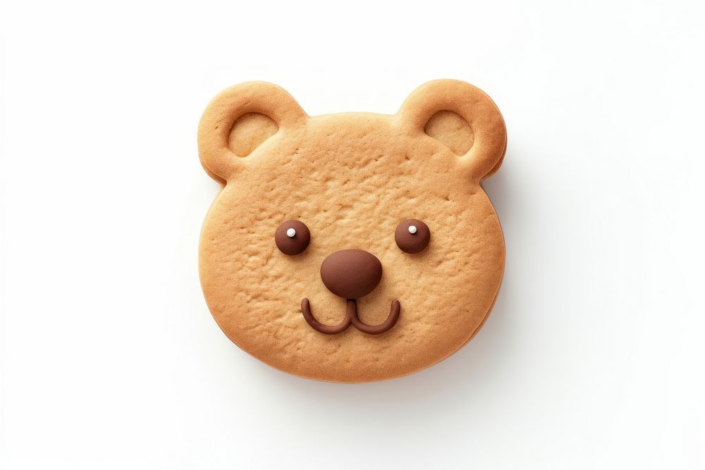 3d cute bear face biscuit gingerbread cookie food.