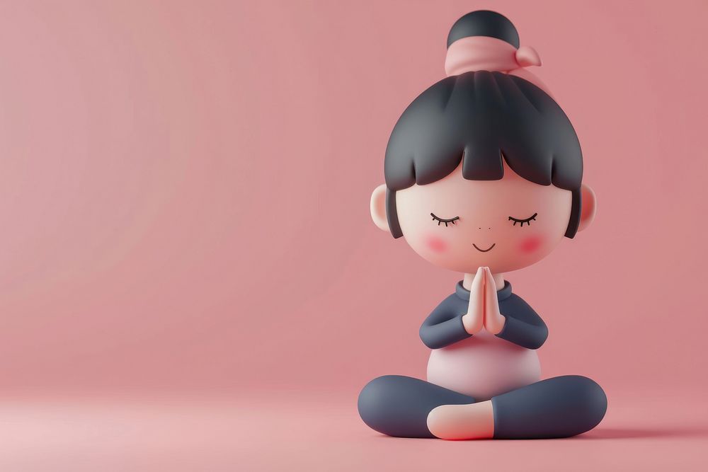 Yoga figurine cartoon cute.
