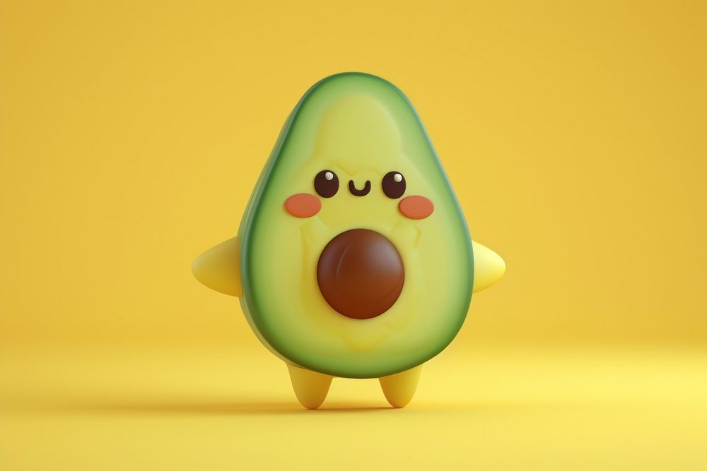Avocado food toy anthropomorphic.