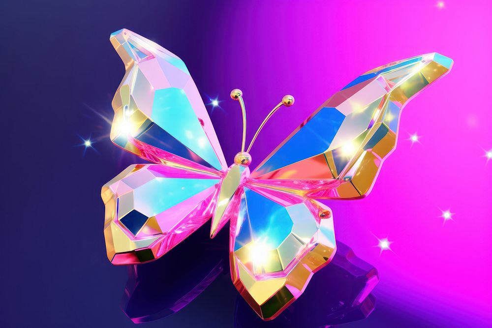 3d model factory butterfly graphics purple light.